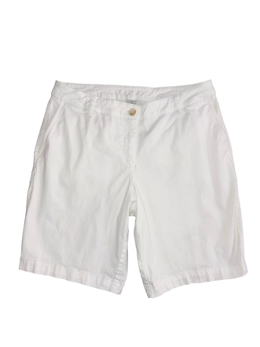 Tommy Bahama White Bermuda Shorts Size 14 Cotton Lyocell Stretch